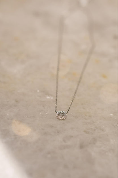 Colar Árvore da Vida Moissanite Prata 925 Ródio Branco
