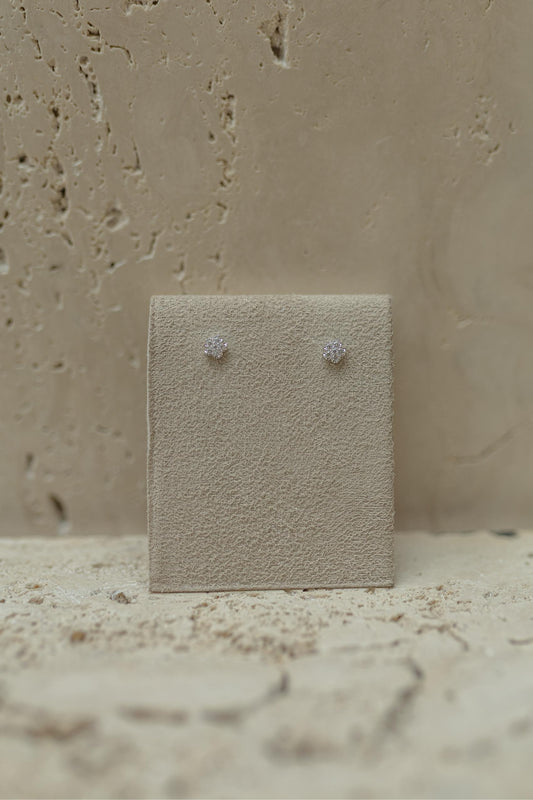 Brinco Mini Flor Cristal Ródio Branco