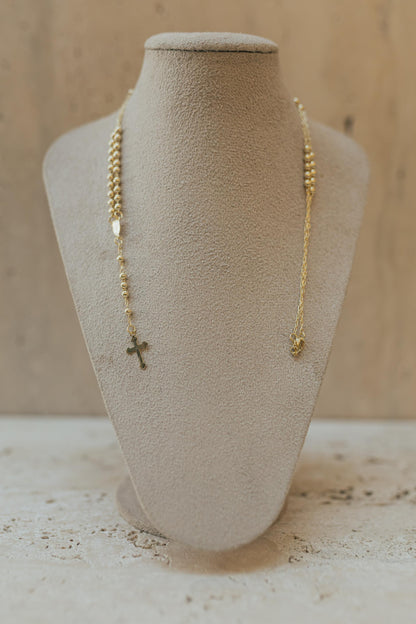 Colar Terço Tradicional Nossa Senhora das Graças Dourado