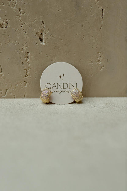 Brinco Argola Cravejada Dourado