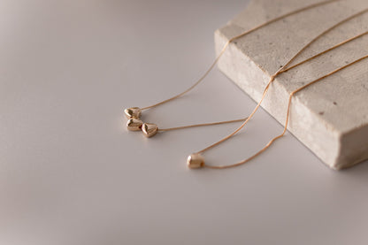 Colar Coração Liso Dourado