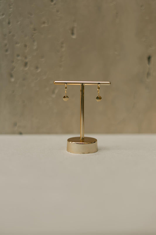 Brinco Argola com Medalha Lisa Redonda Dourado