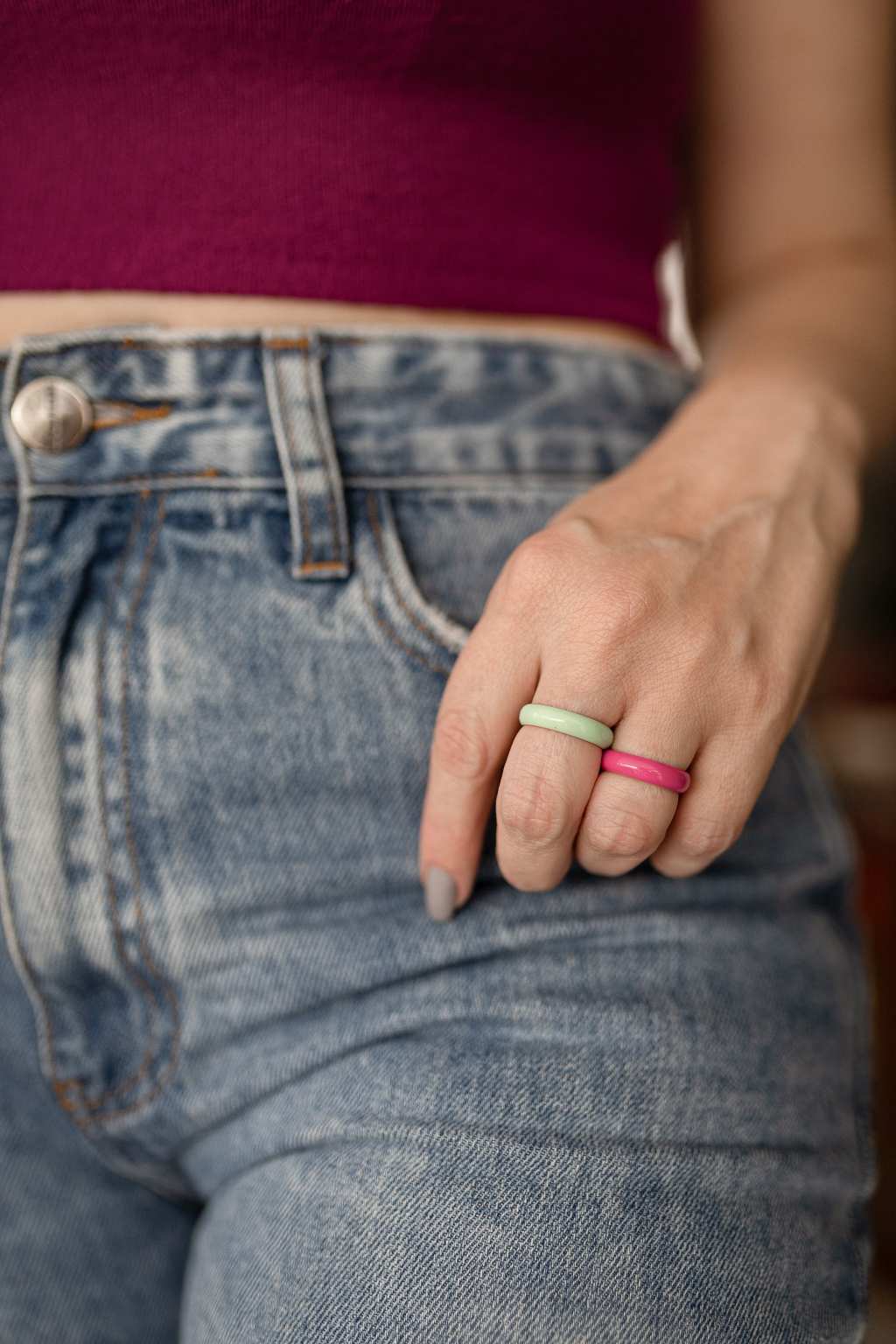 Anel Aliança Esmaltada