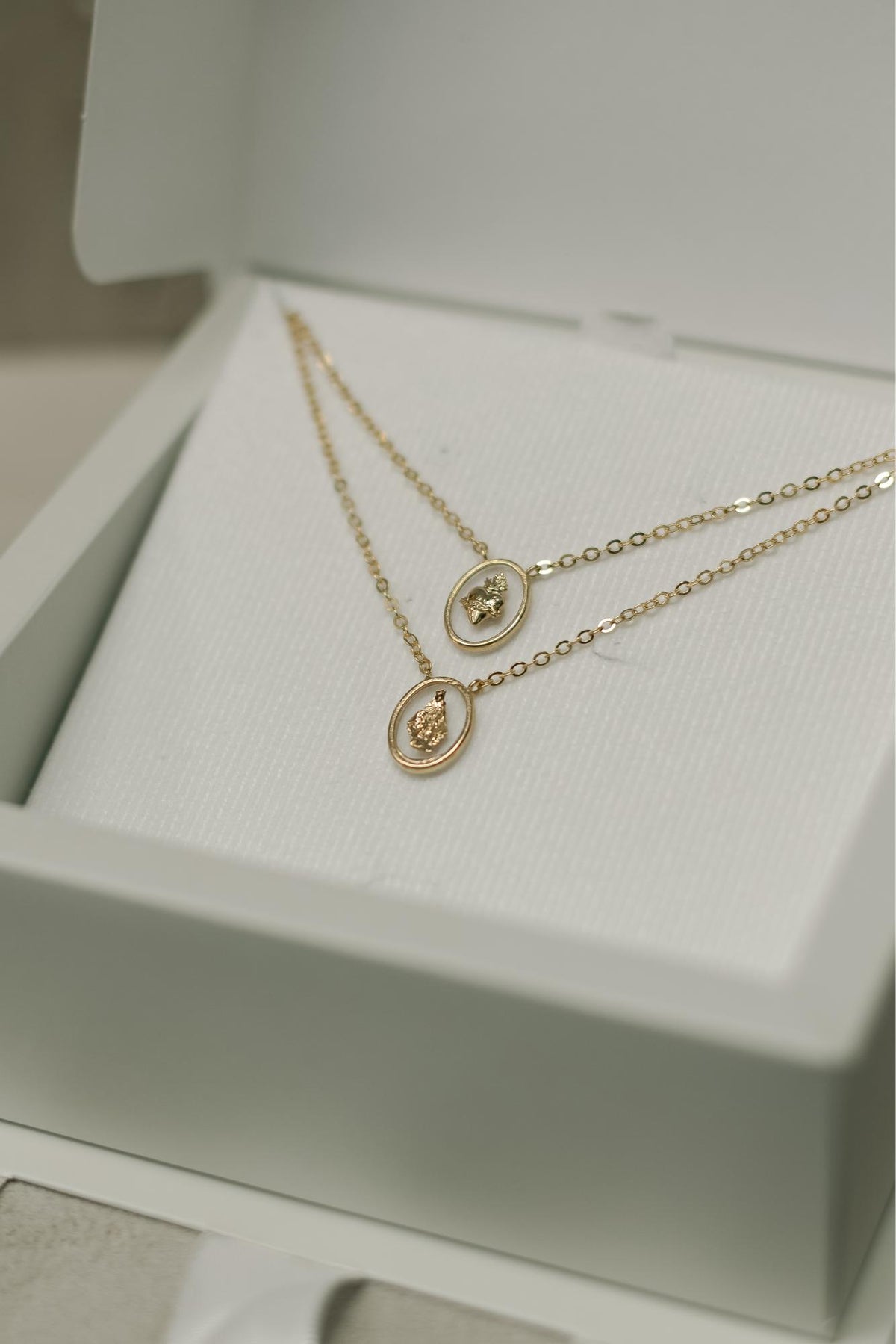 Colar Escapulário Flutuante Dourado