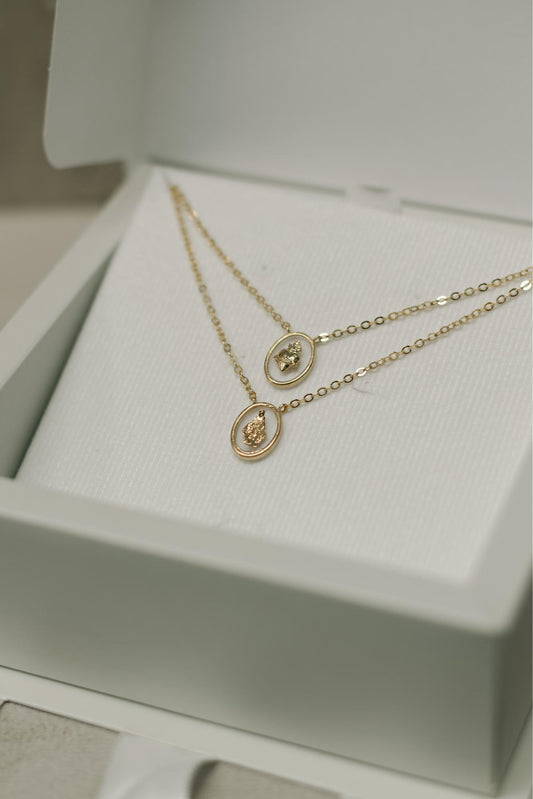 Colar Escapulário Flutuante Dourado