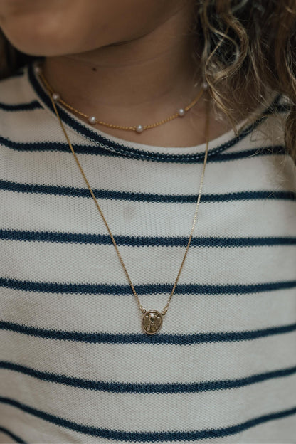 Colar Choker com Pérolas Infantil Dourado