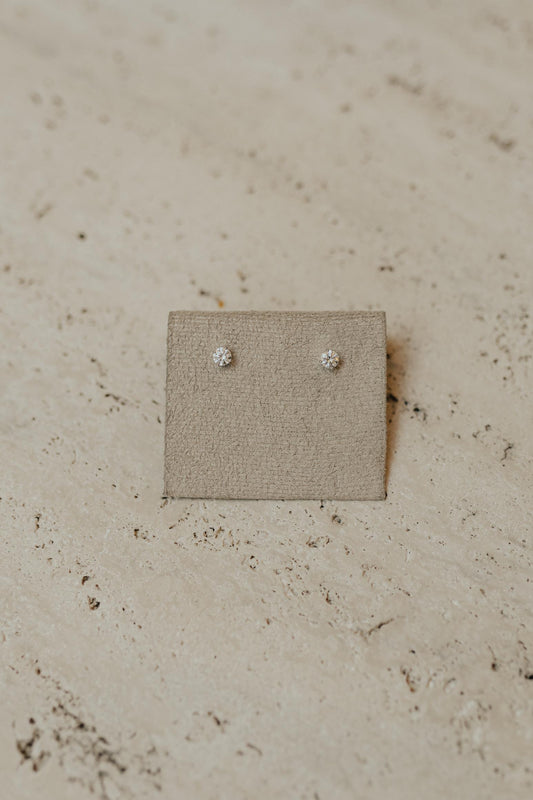 Brinco Solitário Clássico Moissanite Luxo 5mm