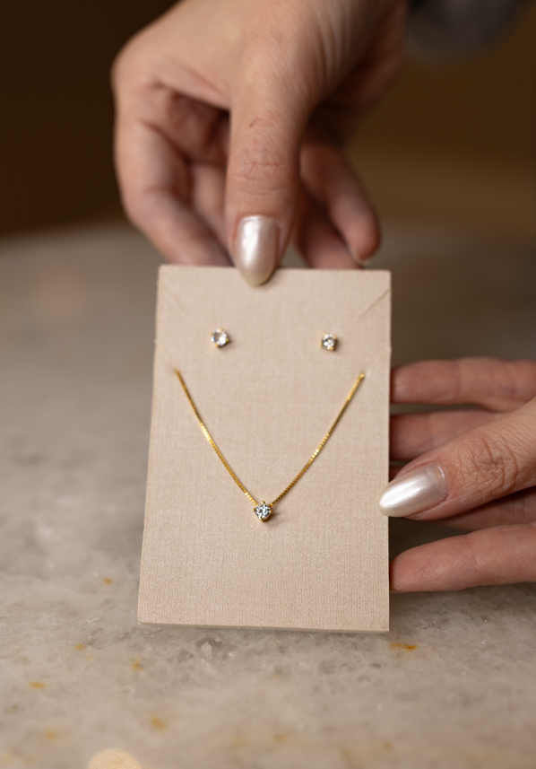 Conjunto Ponto de Luz 4mm Dourado