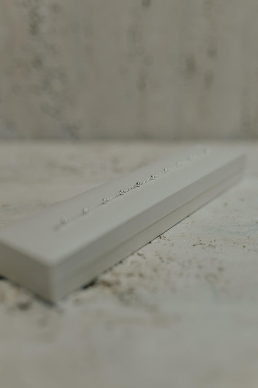 Pulseira de Bolinhas na Prata 925 Ródio Branco