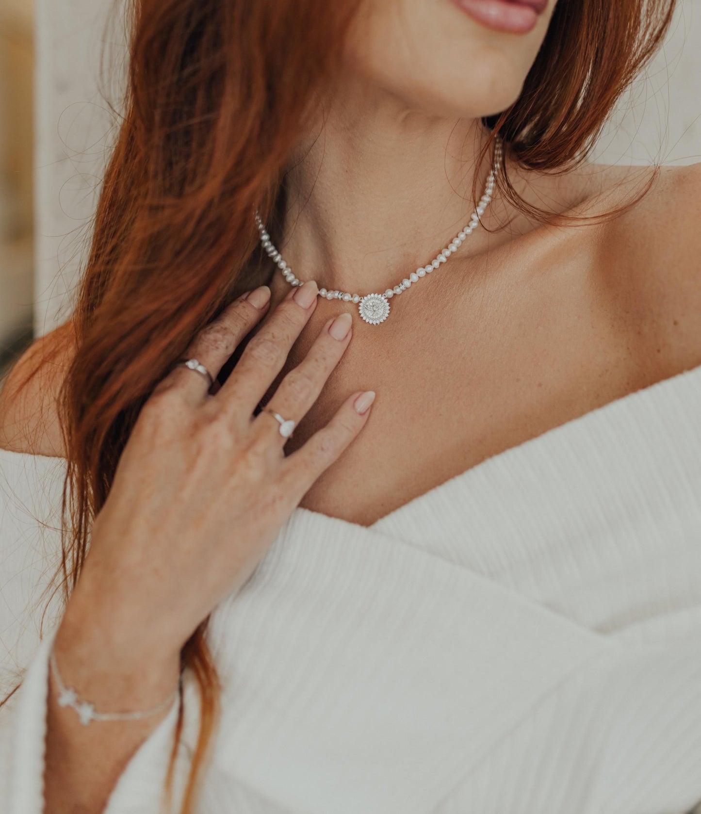 Colar Pérola de Água Doce Espírito Santo Prata 925 Ródio Branco