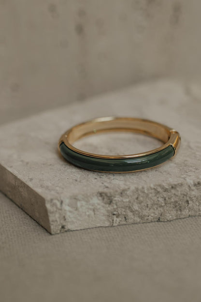 Bracelete Verde Musgo Dourado