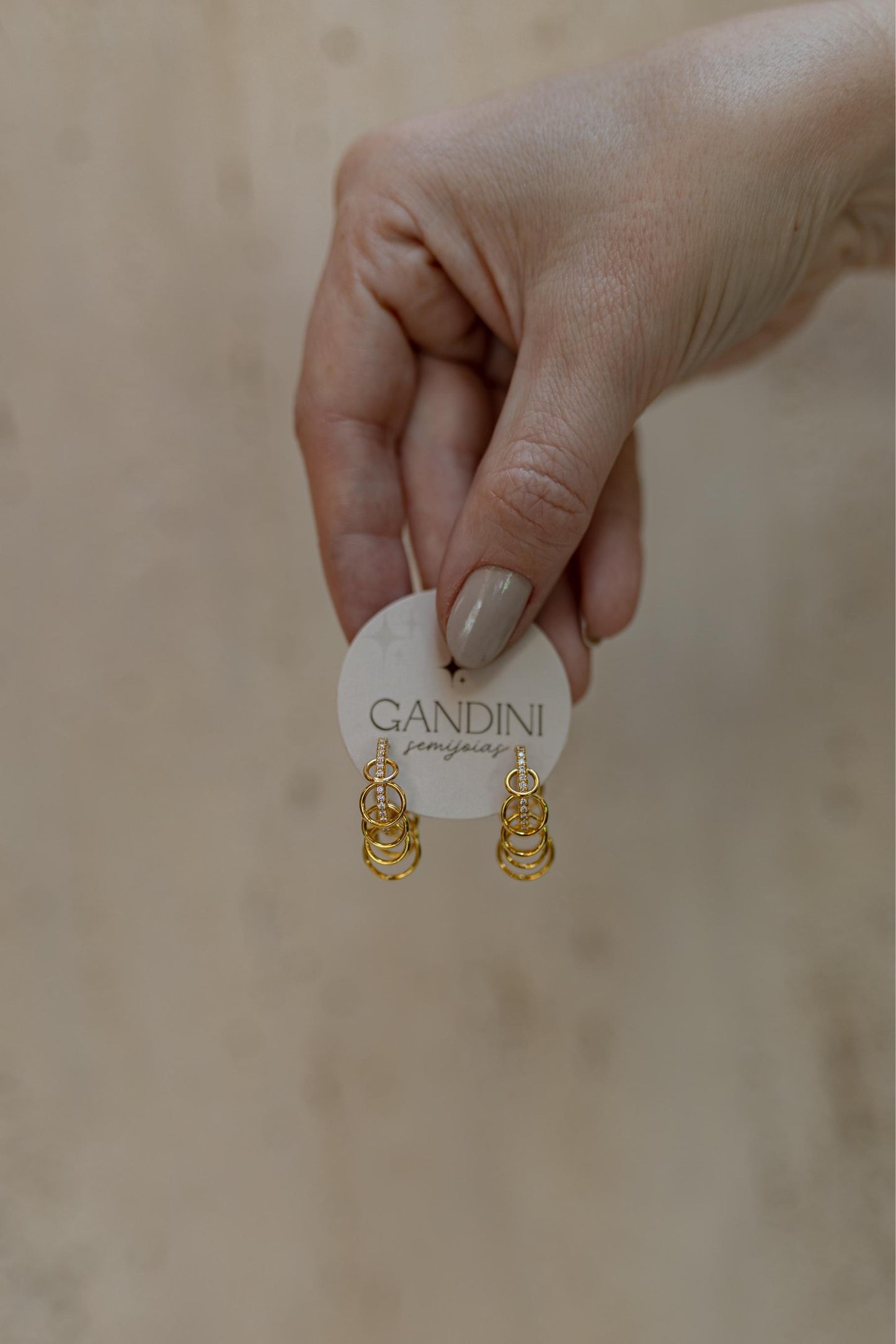 Brinco Argola Cravejada Elos Dourado