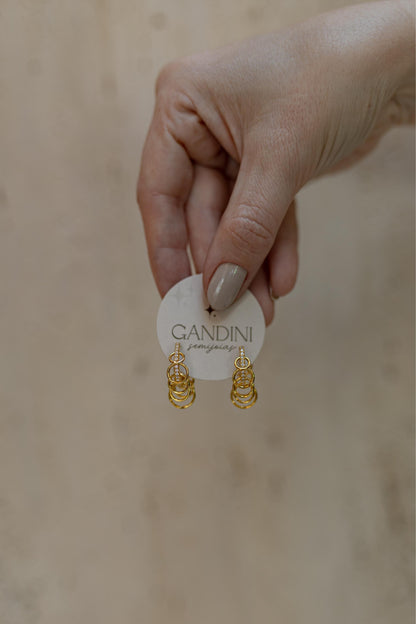 Brinco Argola Cravejada Elos Dourado