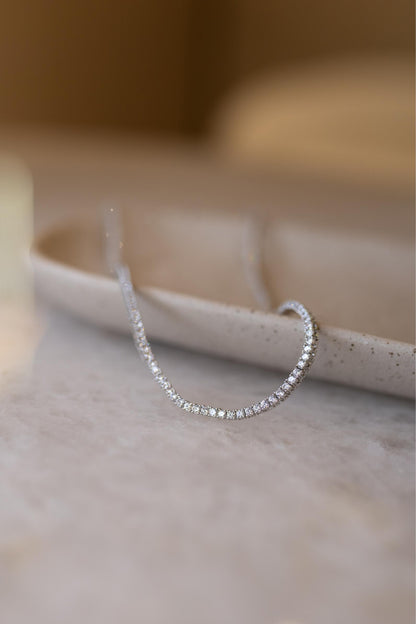 Colar Riviera 4 Garras Prata 925 Ródio Branco