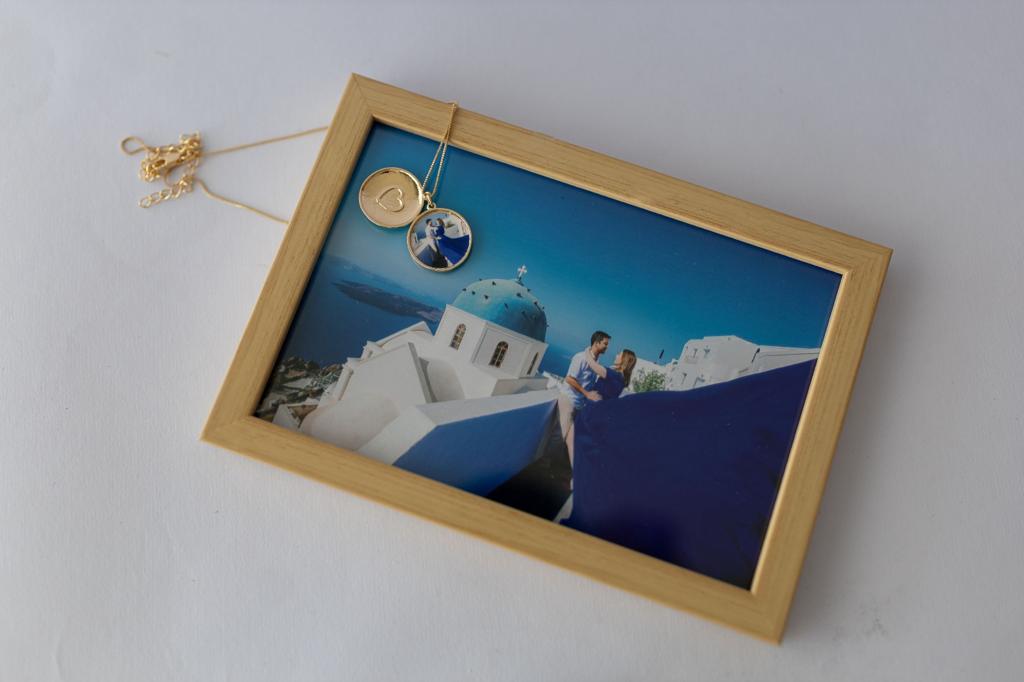 Colar Relicário Afeto com Foto Dourado