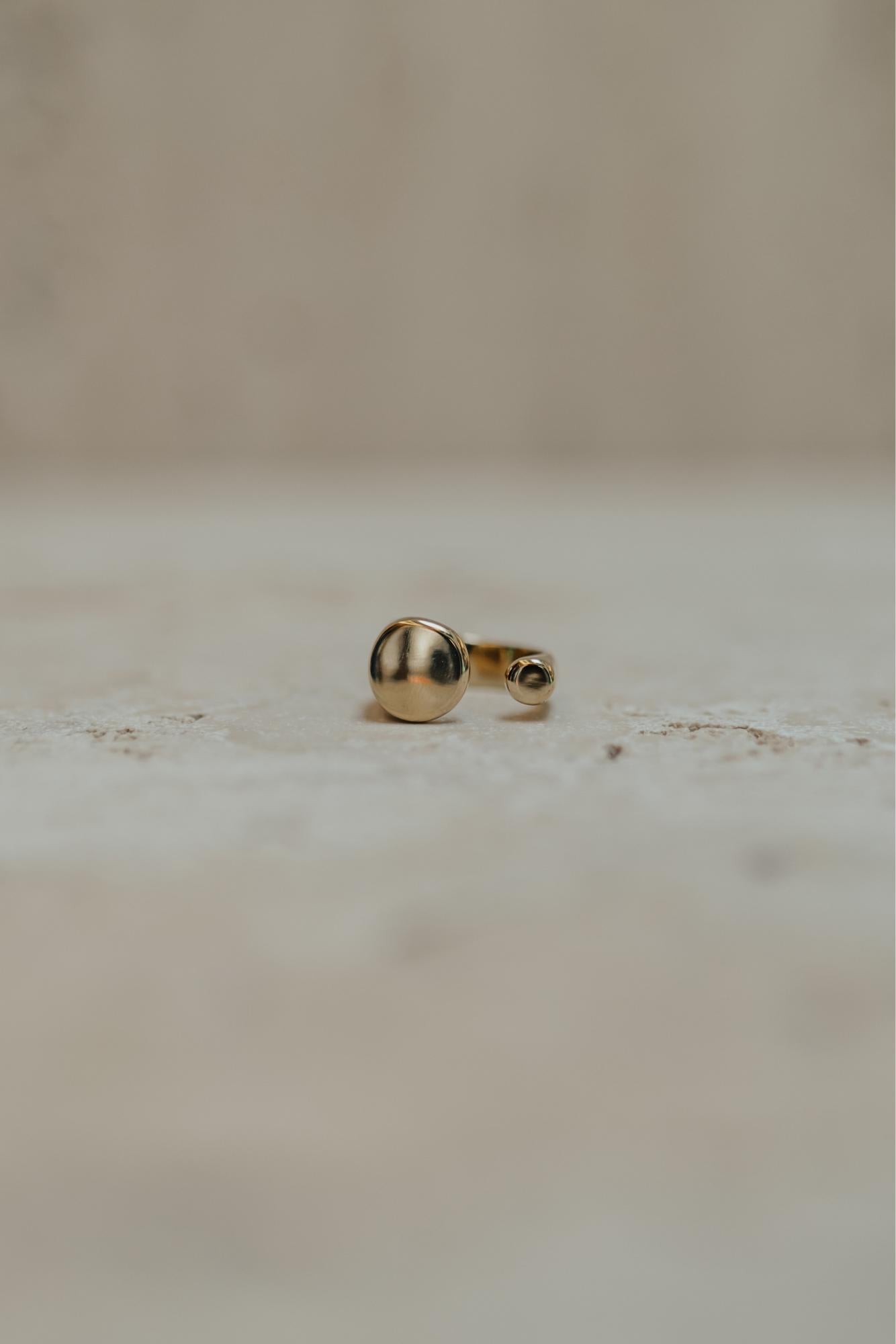 Anel Aberto Orgânico Dourado