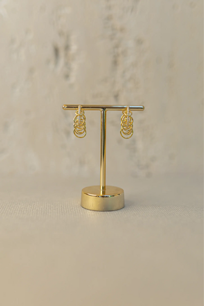 Brinco Argola Cravejada Elos Dourado