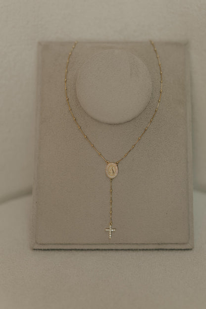 Colar Terço Nossa Senhora Aparecida Dourado