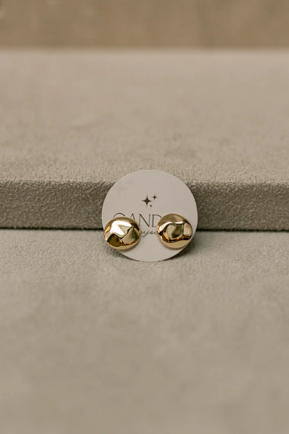 Brinco Botão Orgânico Flat Dourado