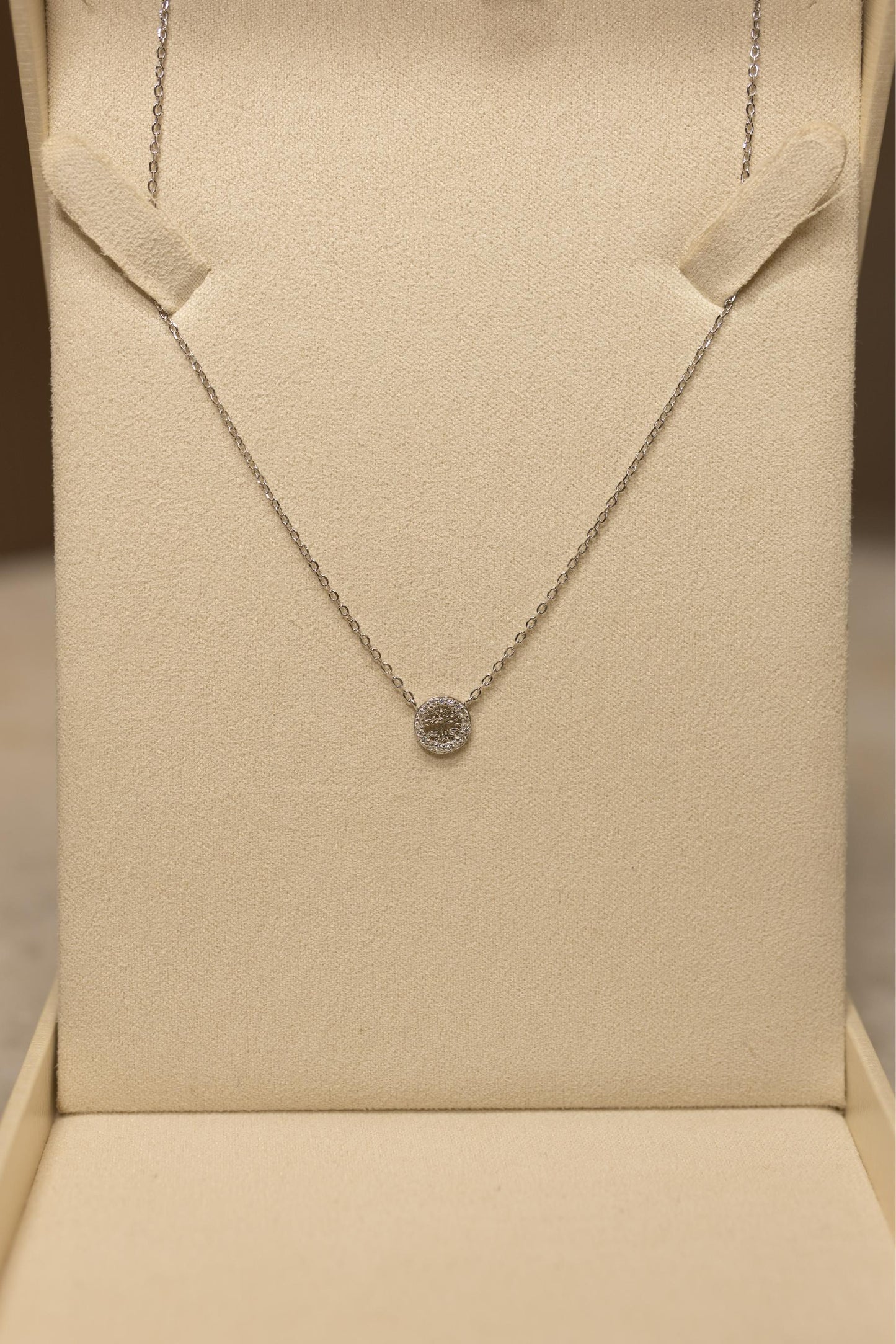 Colar Árvore da Vida Moissanite Prata 925 Ródio Branco