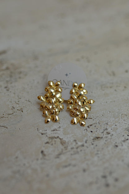 Brinco Flores Liso Dourado