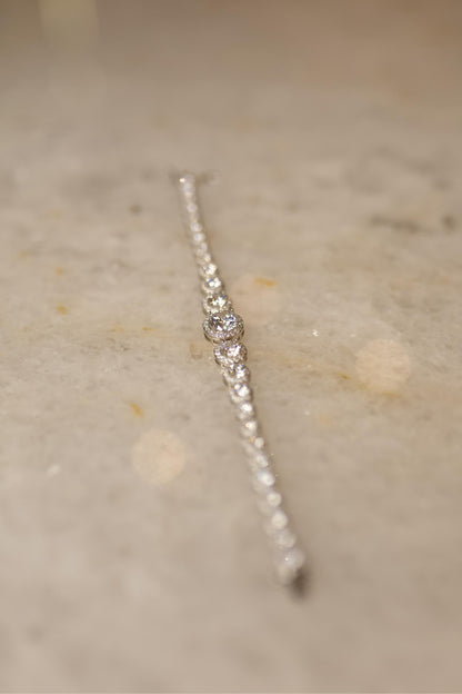 Pulseira Riviera Princesa Cristal Ródio Branco
