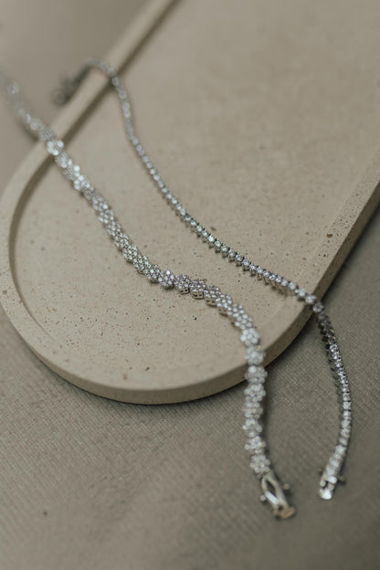 Pulseira Riviera Flores Ródio Branco