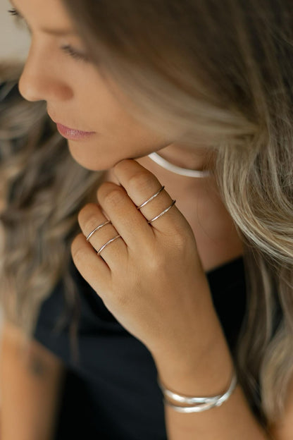 Choker Aro Tubo Liso Ródio Branco