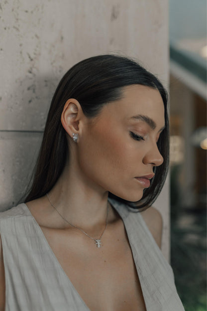 Colar Filhos Cravejado Prata 925 Ródio Branco