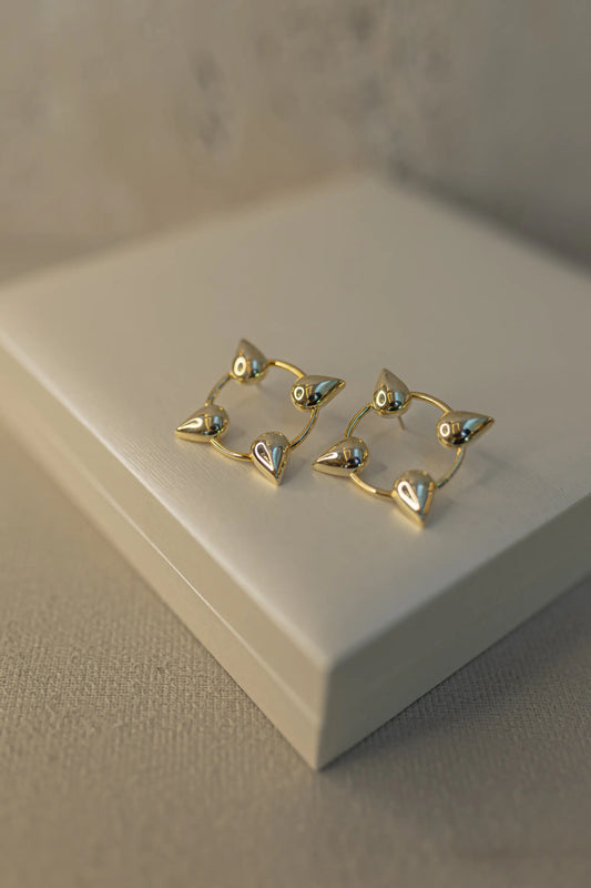 Brinco Frontal 4 Gotas Dourado