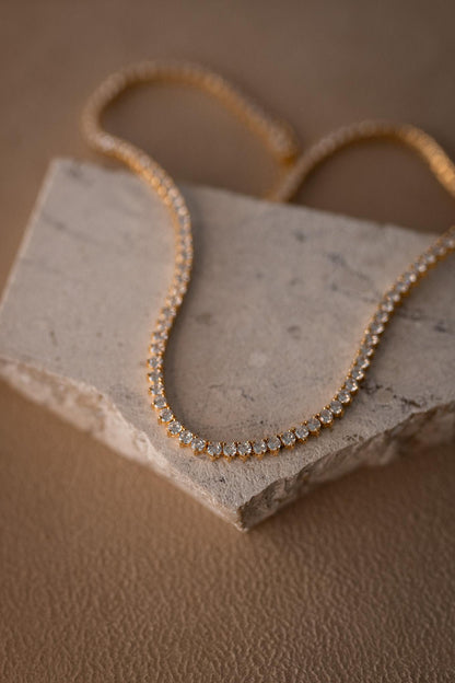 Colar Riviera 3mm 40cm Dourado