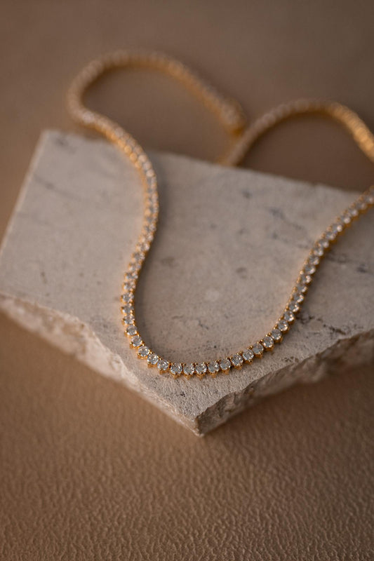 Colar Riviera 3mm 40cm Dourado