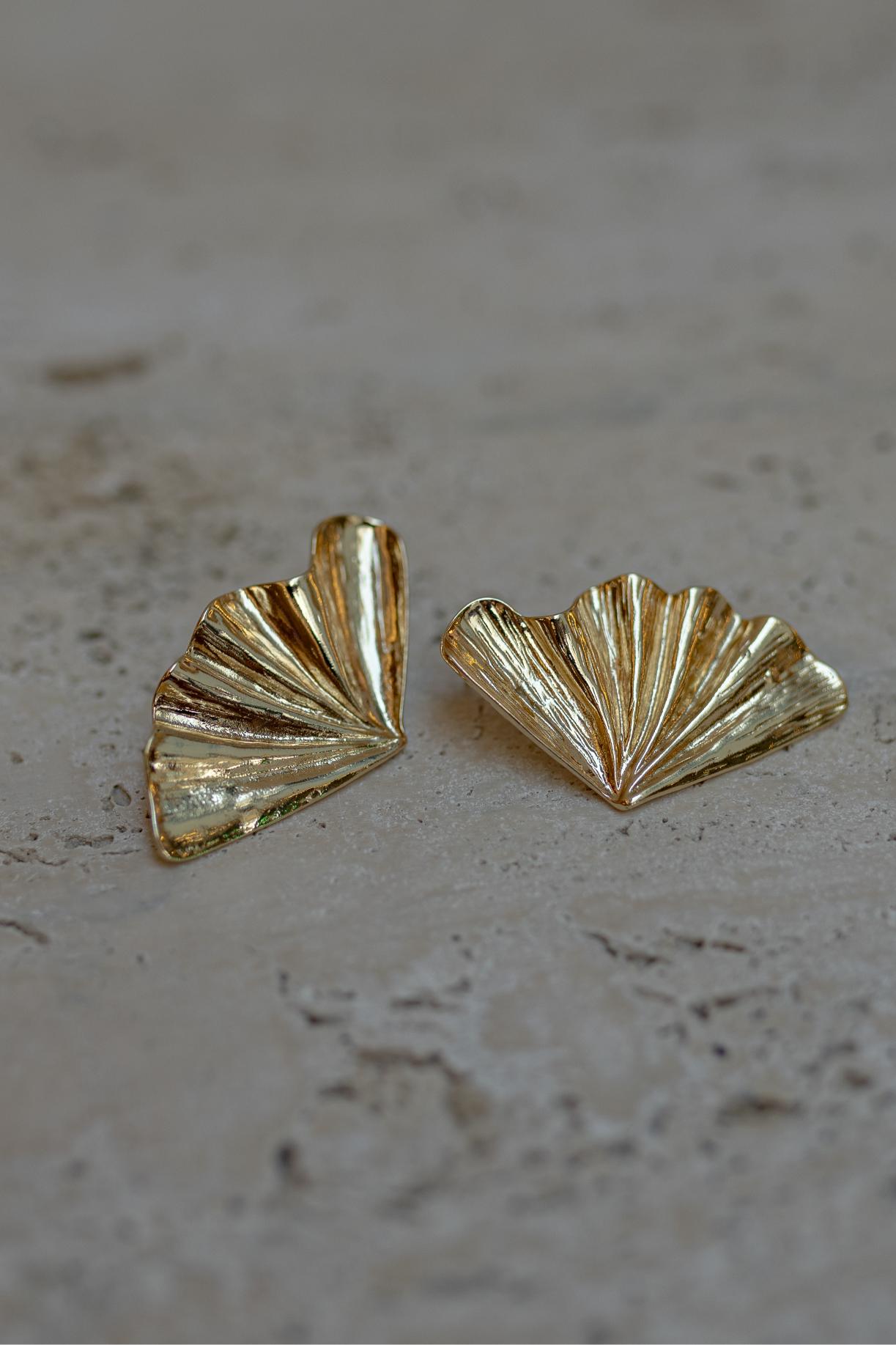 Brinco Maxi Textura Orgânico Dourado