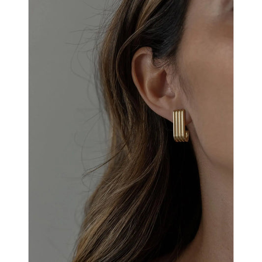 Brinco Argola Listrada Dourado