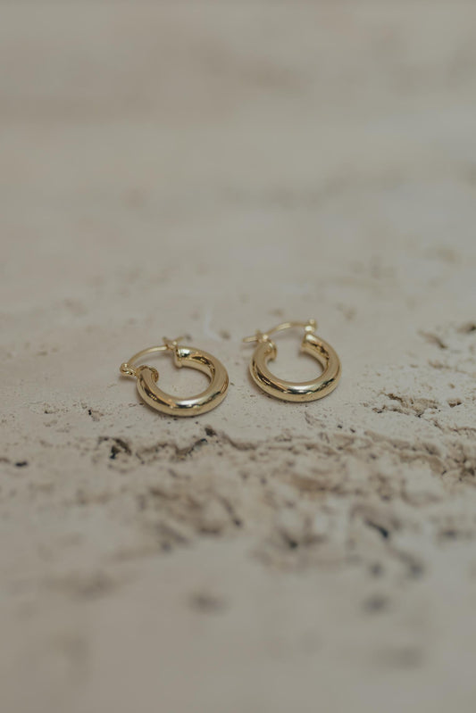 Brinco Argola Tubo Lisa Dourado