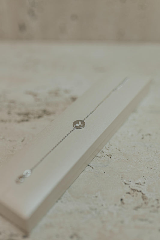 Pulseira Espírito Santo Vazado Prata 925 Ródio Branco