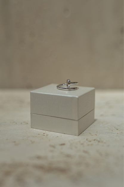 Anel Prego Ródio Branco