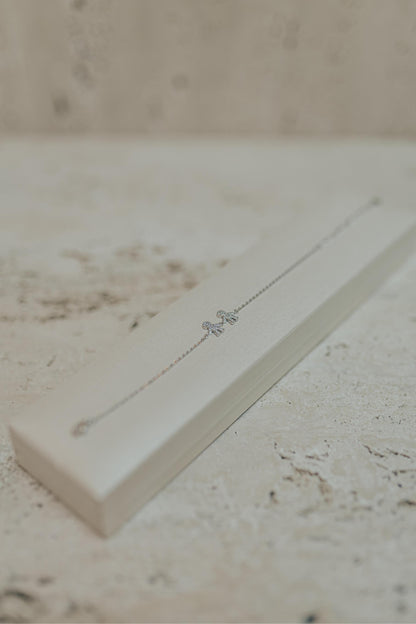 Pulseira Filhos Cravejado Prata 925 Ródio Branco