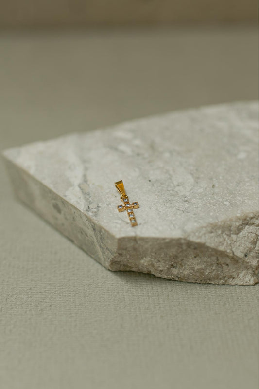 Pingente Crucifixo Confete Dourado