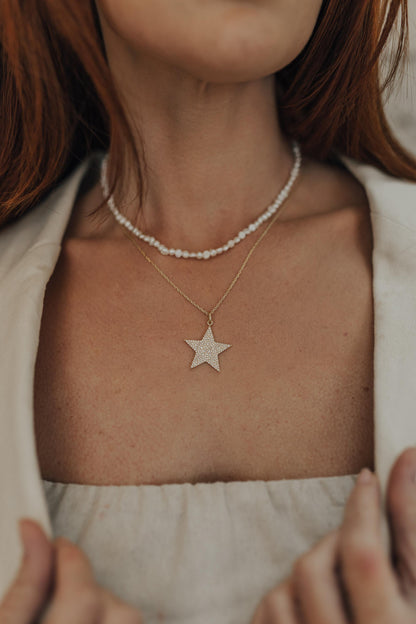 Colar Choker Pérola de Água Doce Dourado