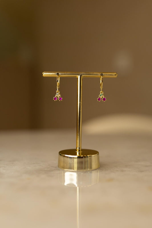 Brinco Argola Cereja Dourado