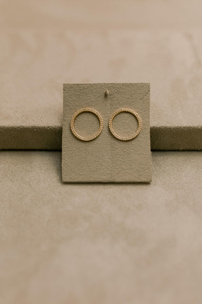 Brinco Círculo Frontal Cravejado Dourado