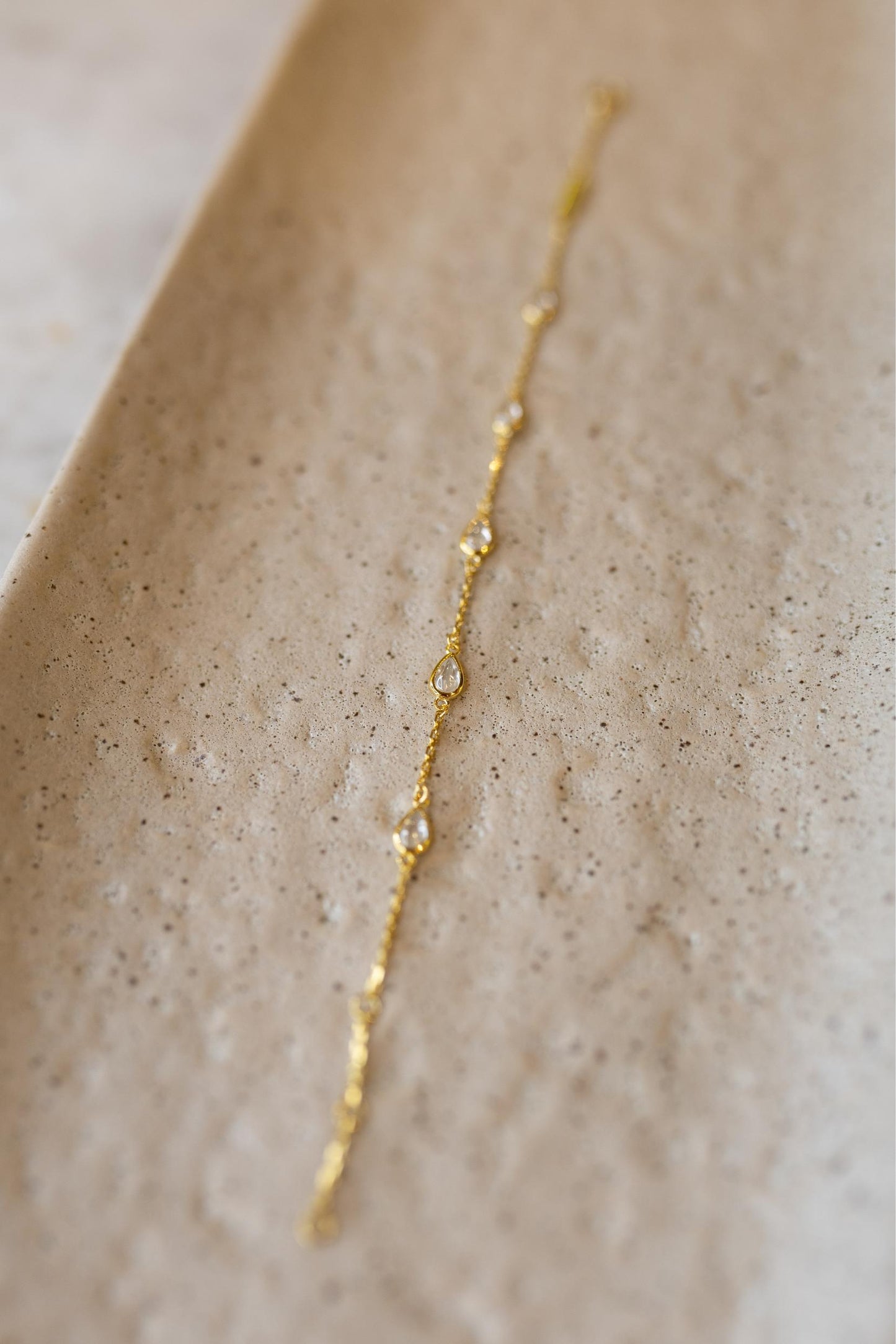 Pulseira Gotas Moissanite Prata 925 Dourado