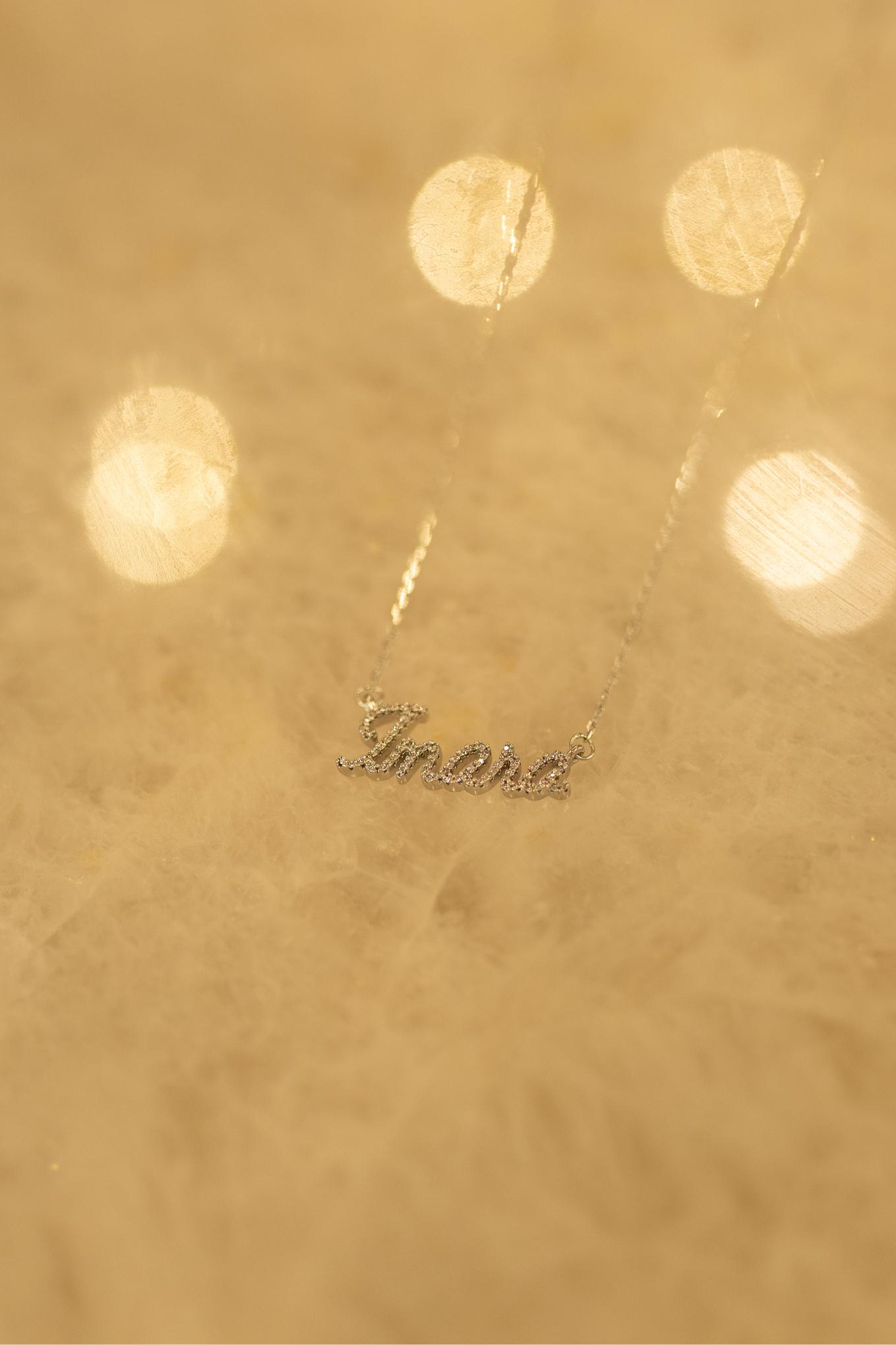 Colar Nome Personalizado 0,9mm Moissanite Prata 925