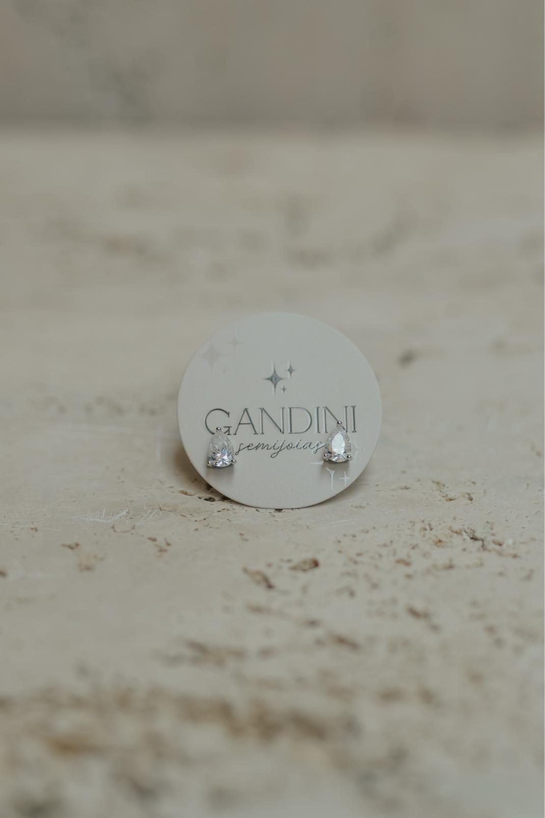 Brinco Gota Moissanite Prata 925 Ródio Branco