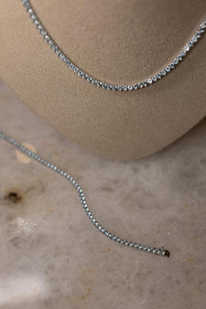 Colar Riviera Acqua 3mm Ródio Branco