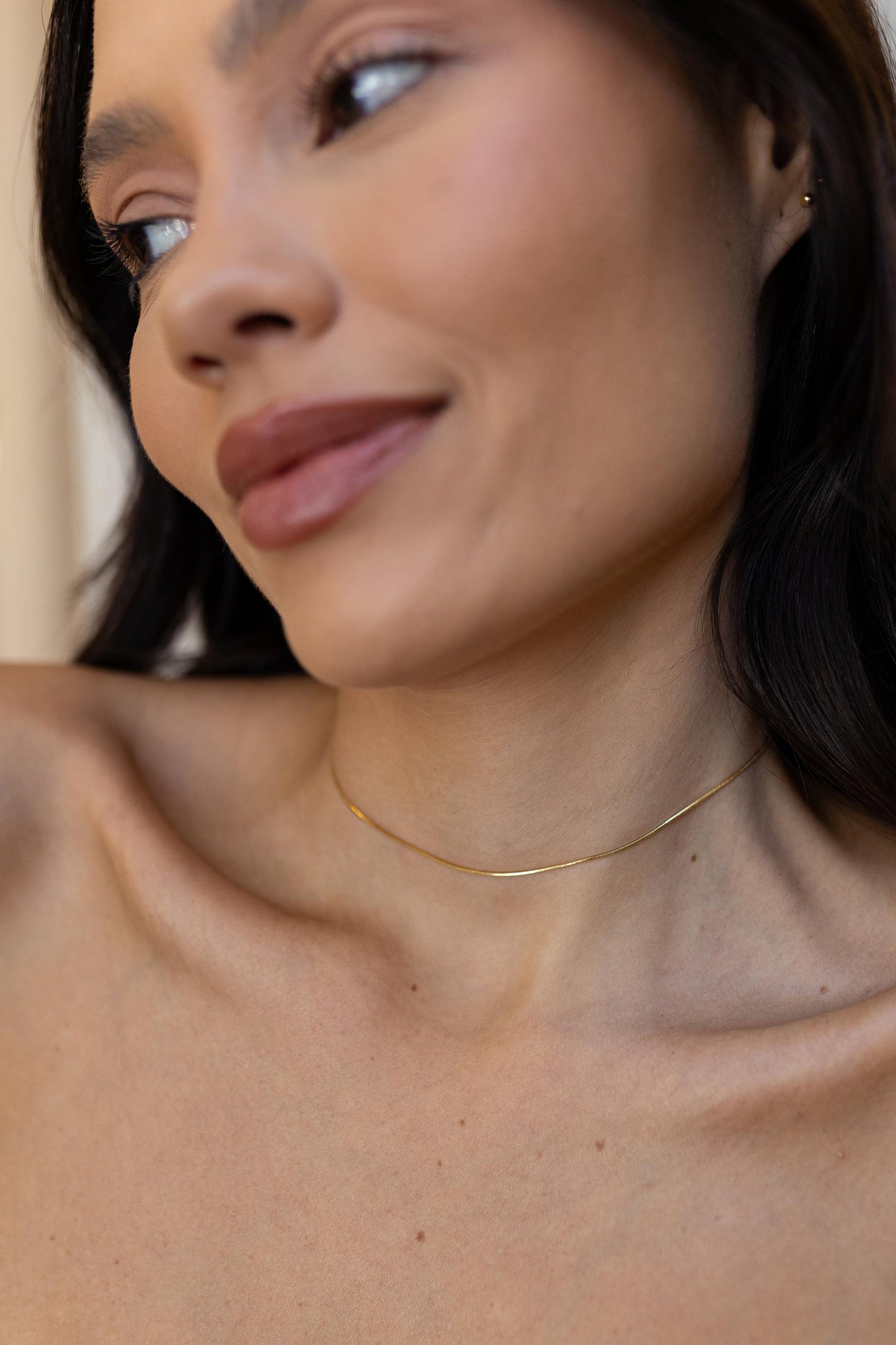 Colar Choker Snake 1mm Dourado