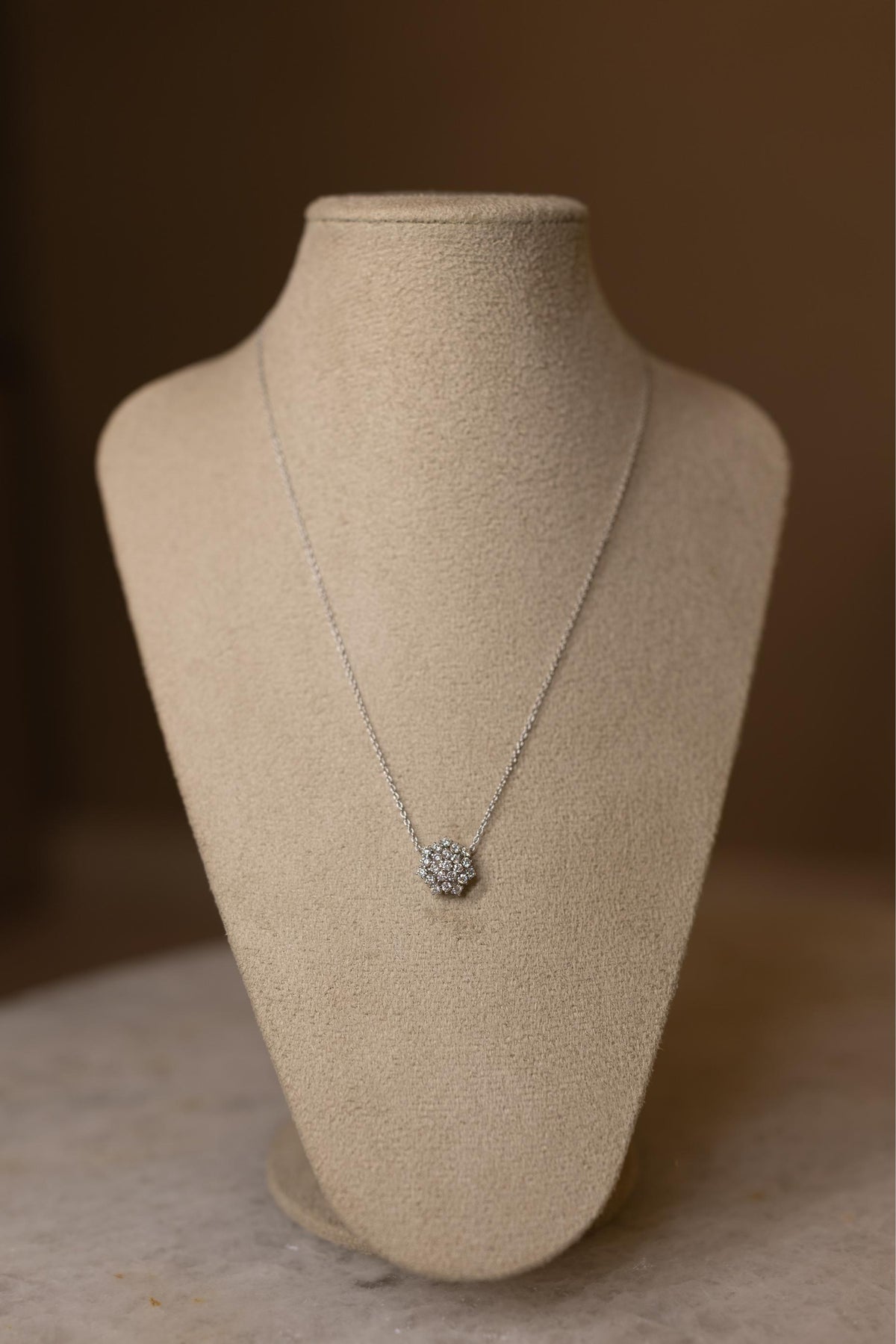 Colar Chuveirinho Moissanite Prata 925 Ródio Branco