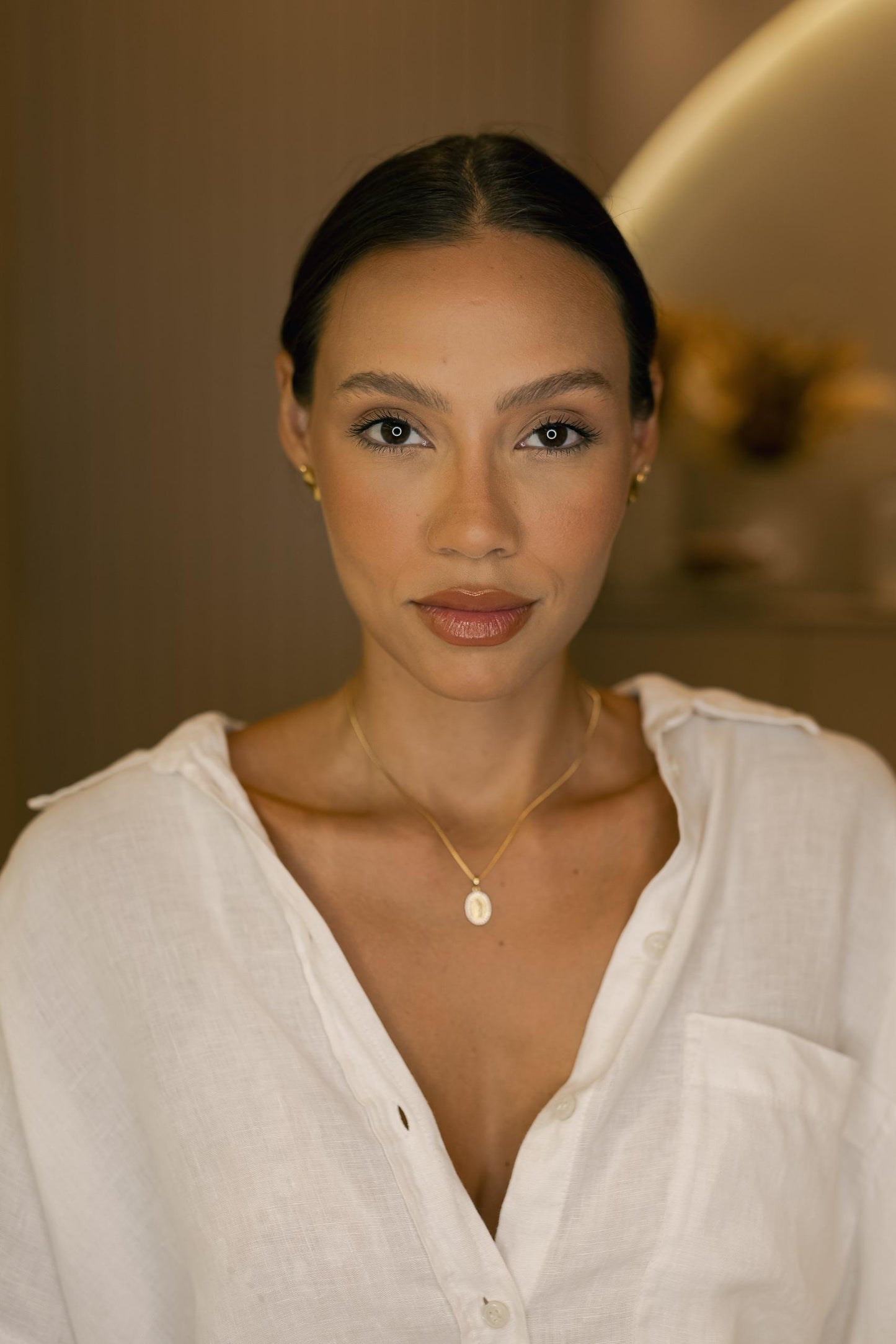 Colar Nossa Senhora de Guadalupe Mini Dourado