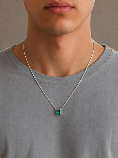 Colar Escapulário Masculino Ródio Branco